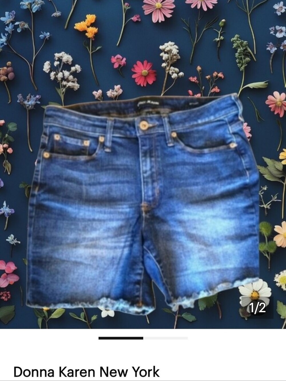 DKNY Distressed Women's High Rise Denim Shorts